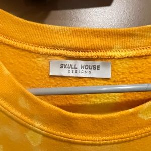 Skull house crew neck sweater. “Can you feel the vibes”